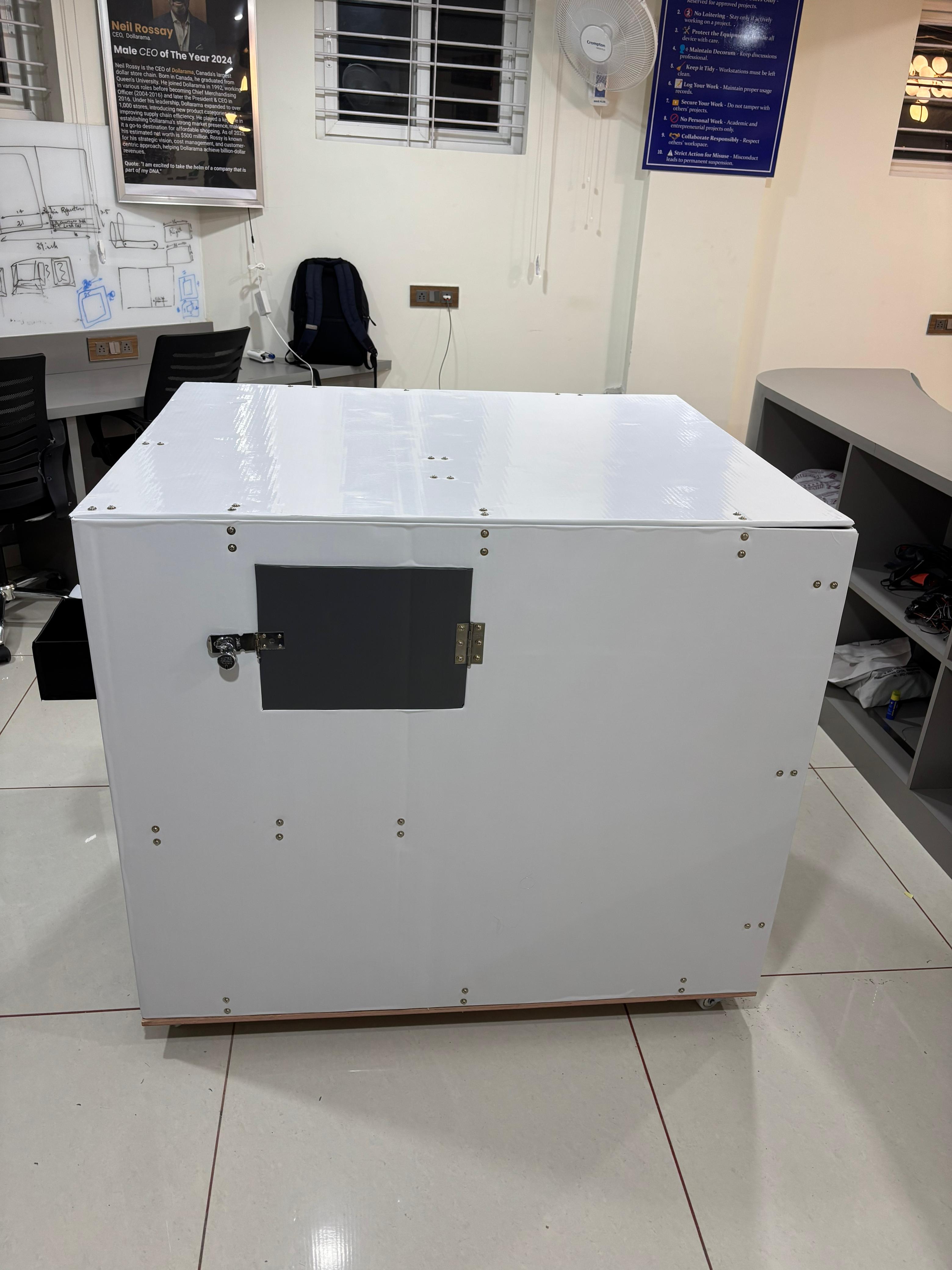 RVM rear view showing access panel